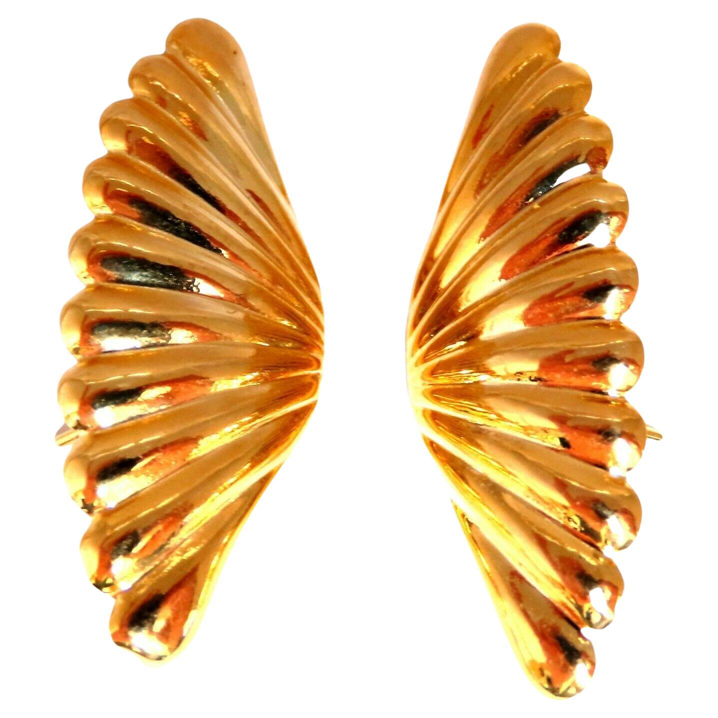 14Kt Gold Angel Wing Earrings For Sale