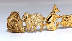 14kt Gold Animal Trail Noah Ark Bracelet Bear Sheep Kangaroo Pig Swan LionPuppy*
