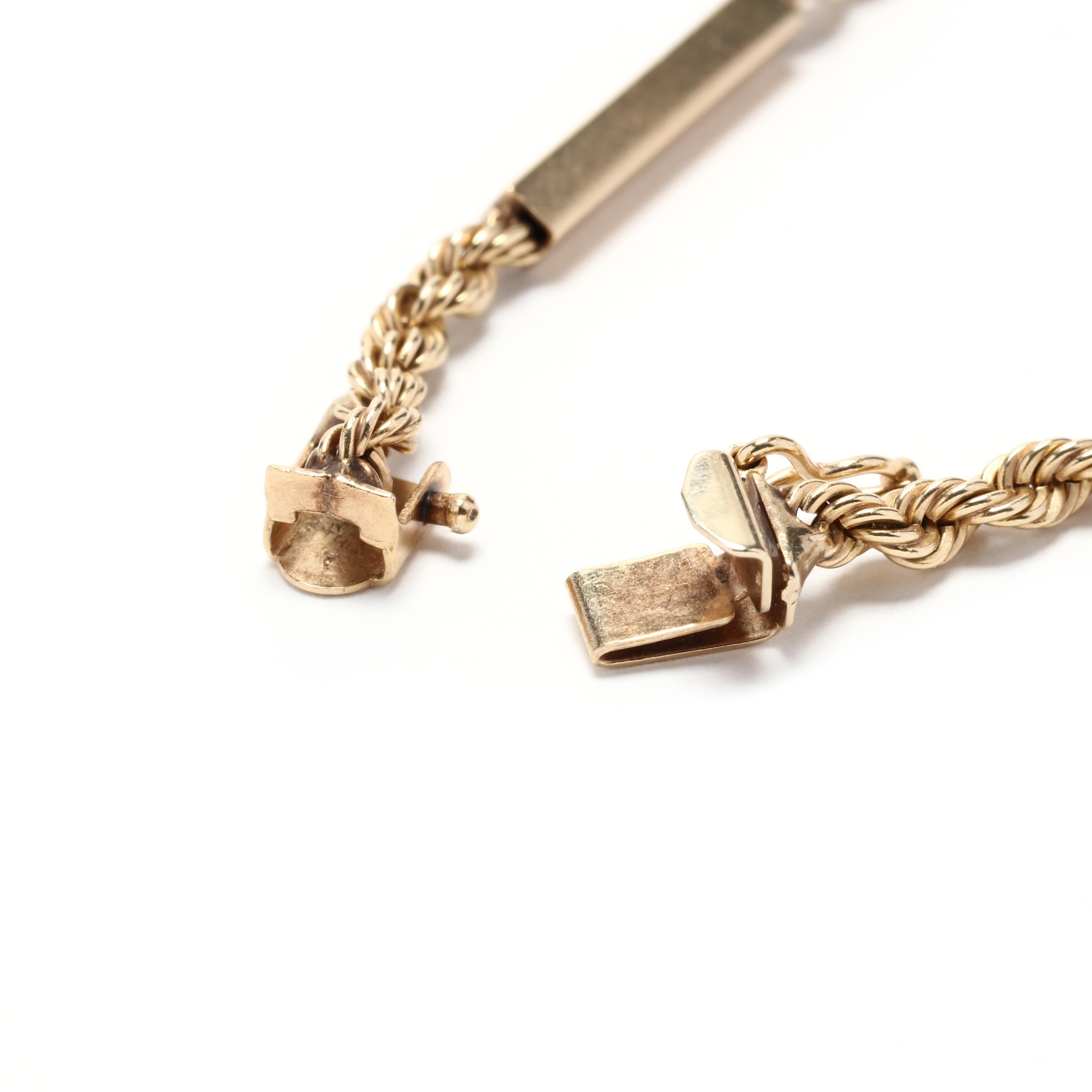 14KT Gold Bar & Rope Chain 1