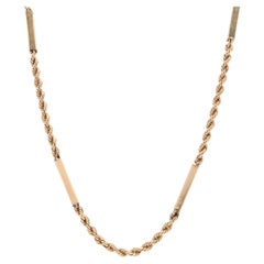 14KT Gold Bar & Rope Chain