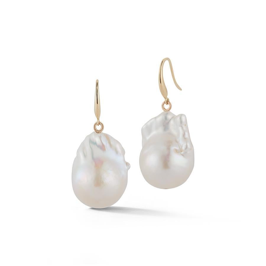 14 Karat Gold Baroque Pearl Drops In New Condition For Sale In Houston, TX