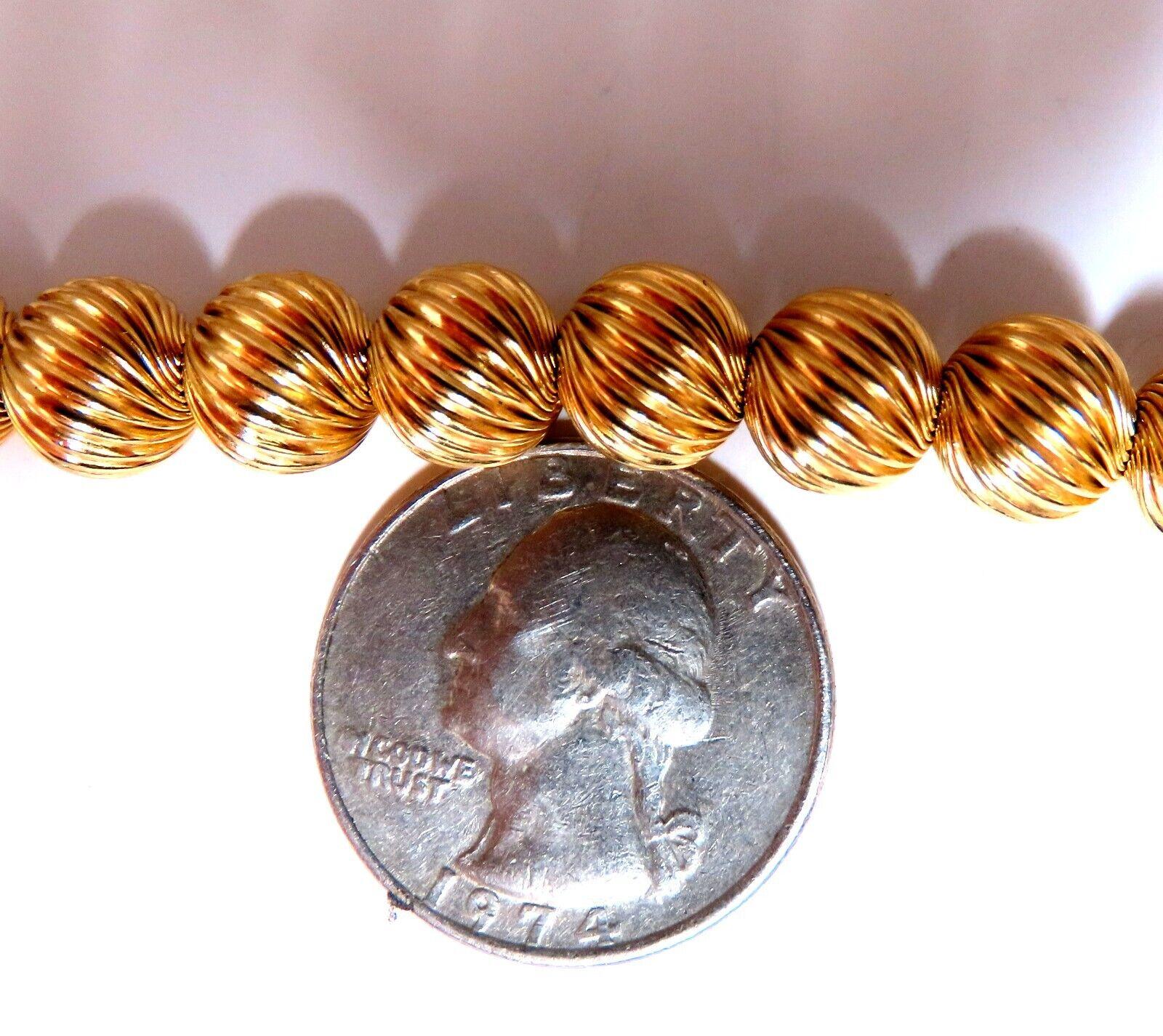 Women's or Men's 14 Karat Gold Bead Necklace For Sale