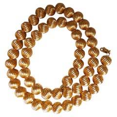 14 Karat Gold Bead Necklace