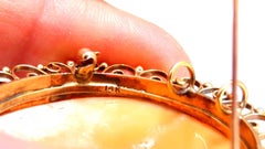 14kt Gold Cameo Gold Pin Circular Moon Crescent*
