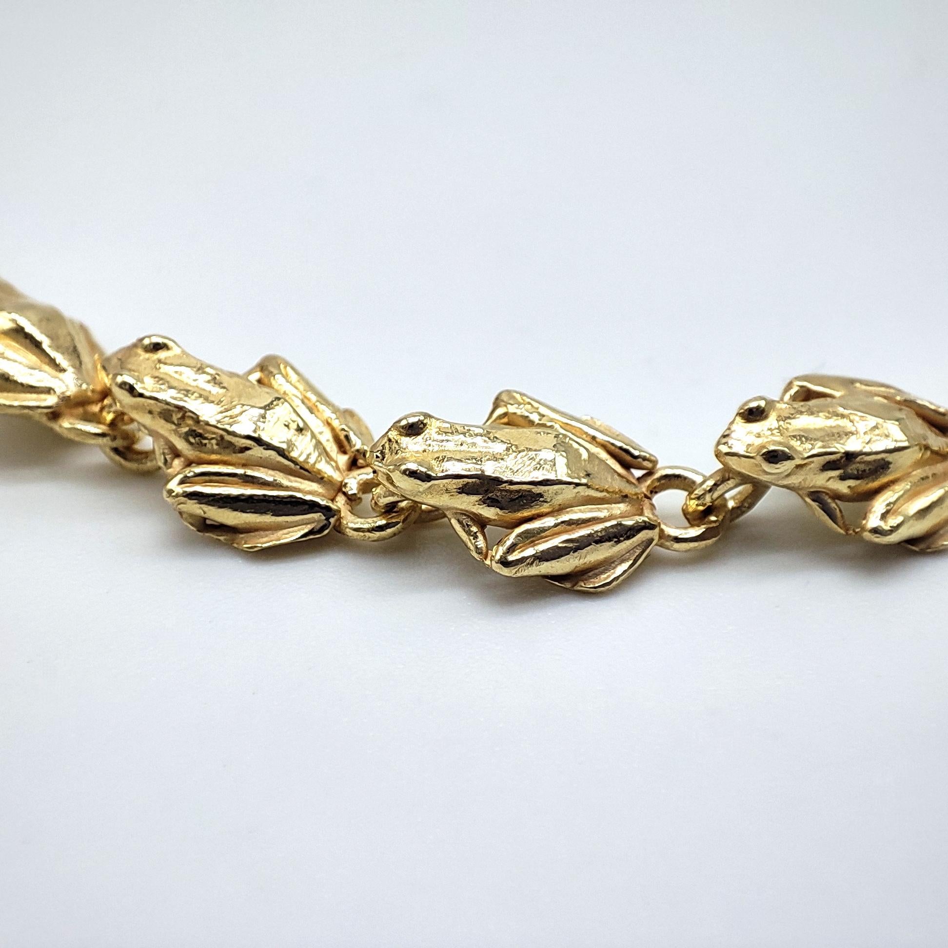 Women's or Men's 14kt Gold Chain Necklace Frogs For Sale