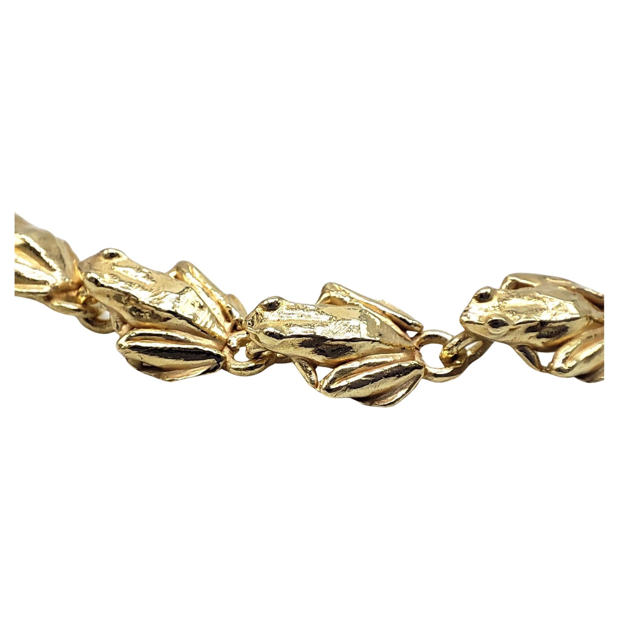 14kt Gold Chain Necklace Frogs