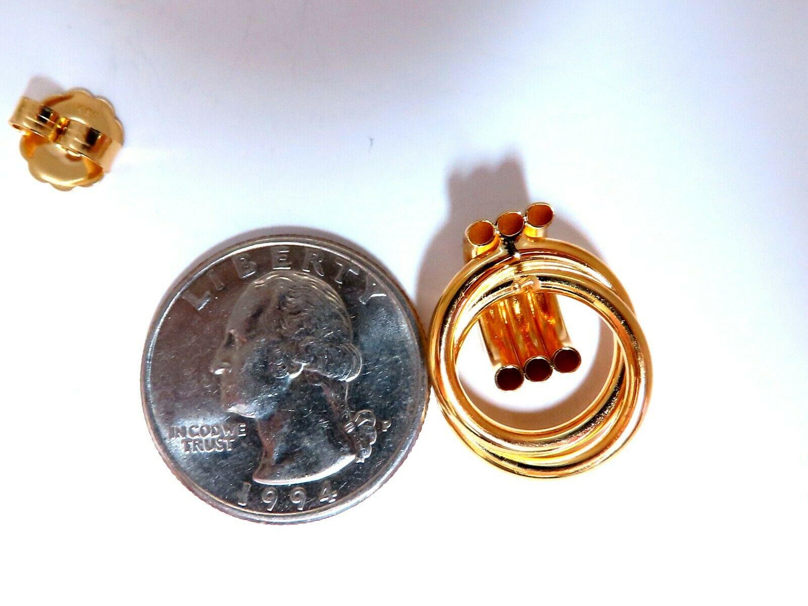 da uomo o donna Orecchini a tubo circolari in oro 14kt Knocker Classic in vendita