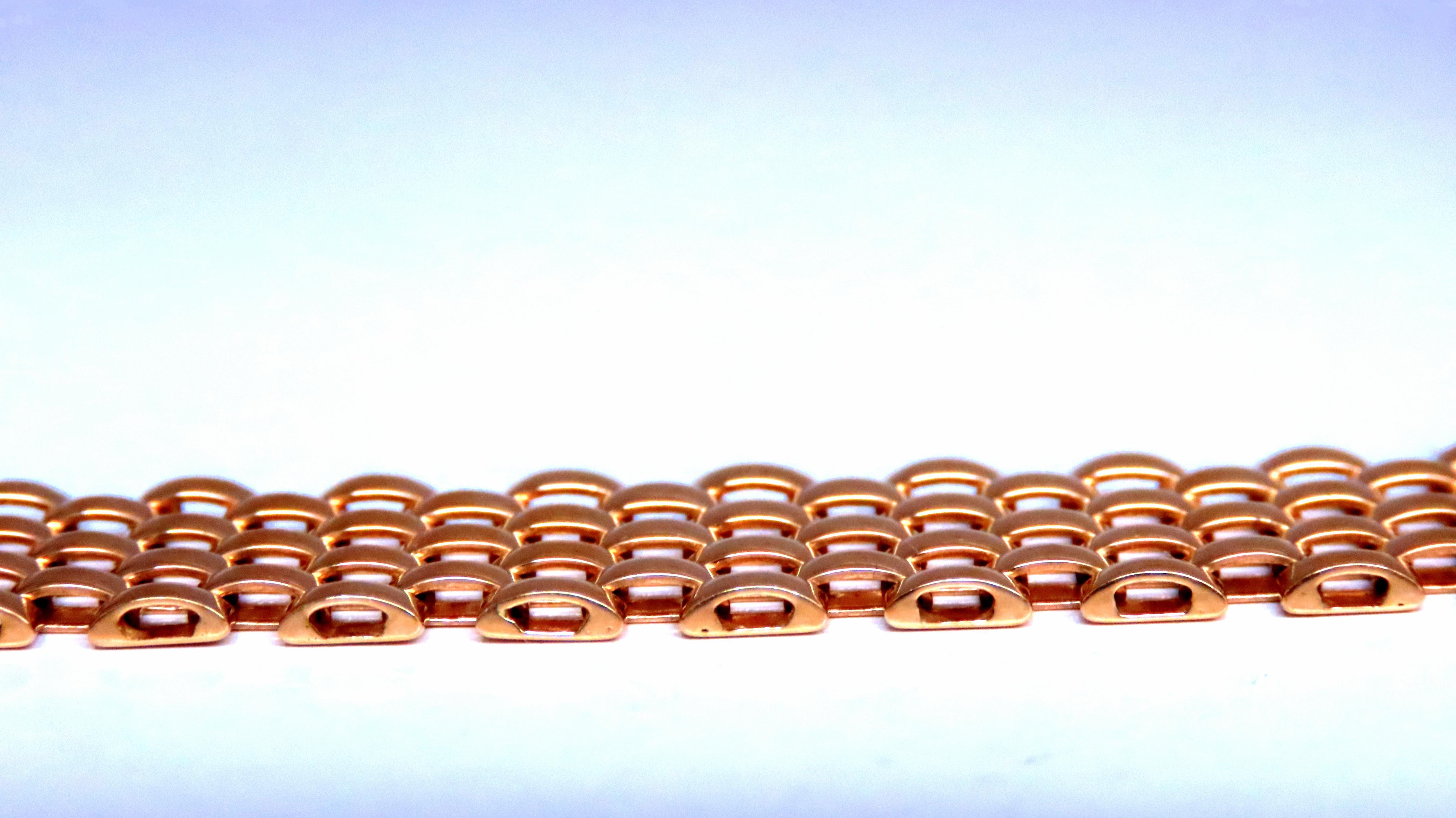 Empire 14kt Gold Classic Panther Link Staggered Brick Bracelet 24 Grams 12453
