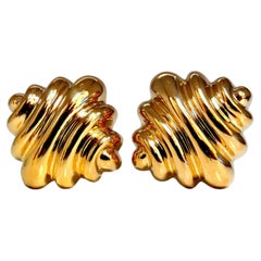 14kt Gold Clip Earrings Crest Classic