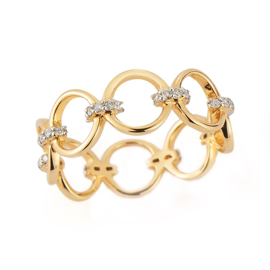 Our 14Kt Gold Diamond Connected Circle Ring is beautifully handcrafted in New York. This classic ring is the perfect piece to add to one's collection. 