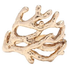 14kt Gold Coral Branch Ring