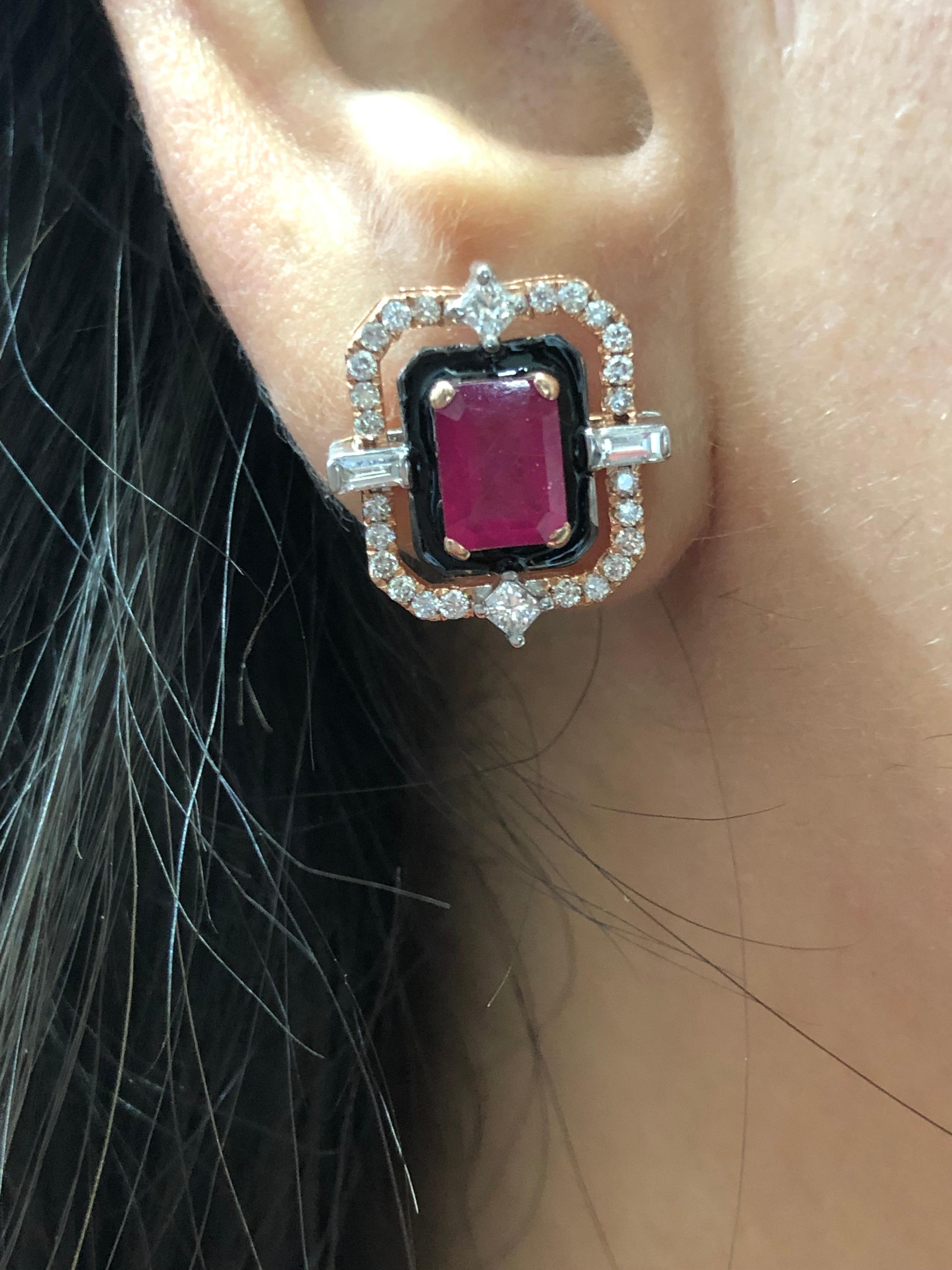 14 Karat Gold Diamond And Ruby Necklace Choker With Earrings For Sale At 1stdibs
