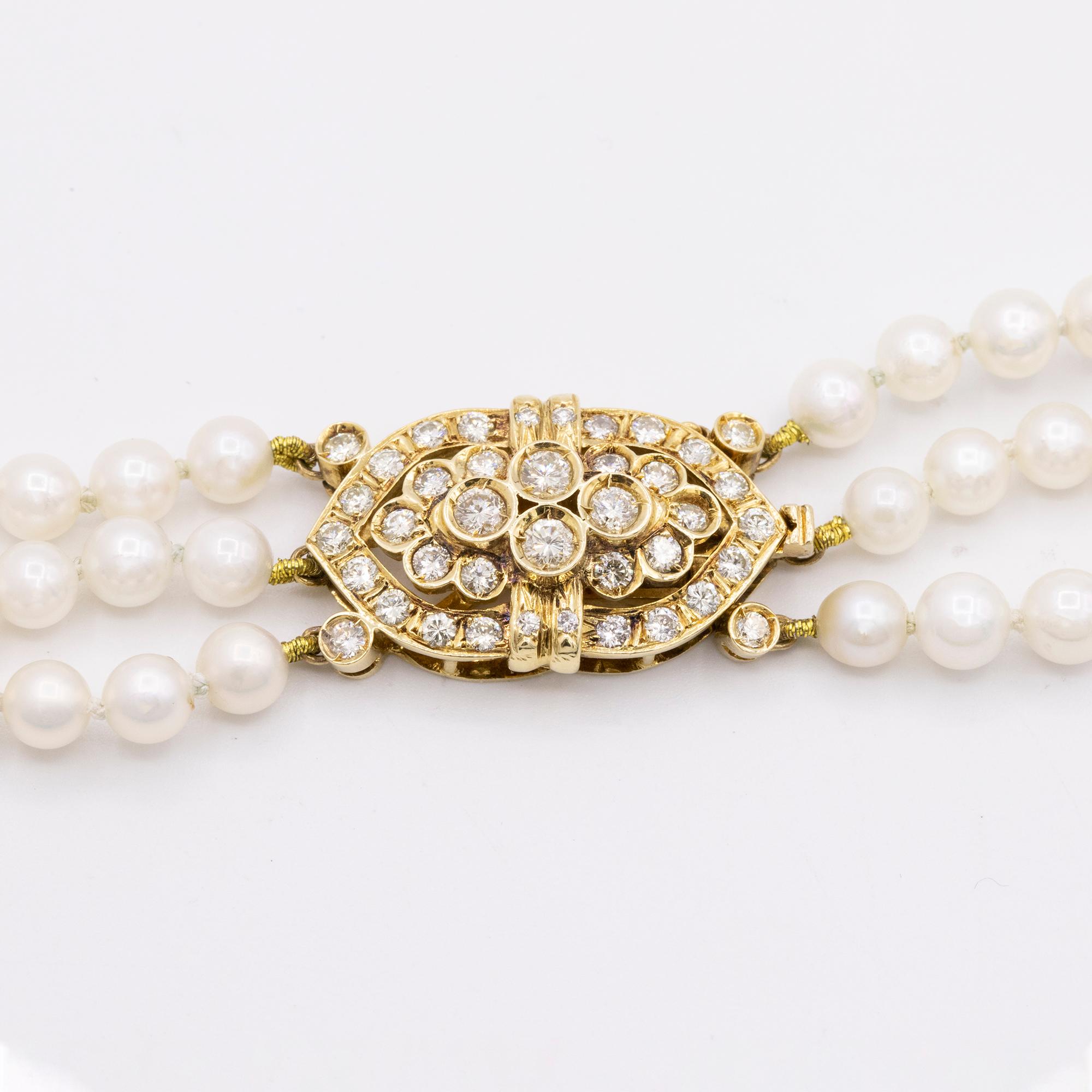 triple strand freshwater pearl necklace