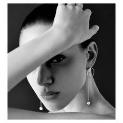14 Karat Gold Graduated Pearl Hoop with Pearl Drop Earrings