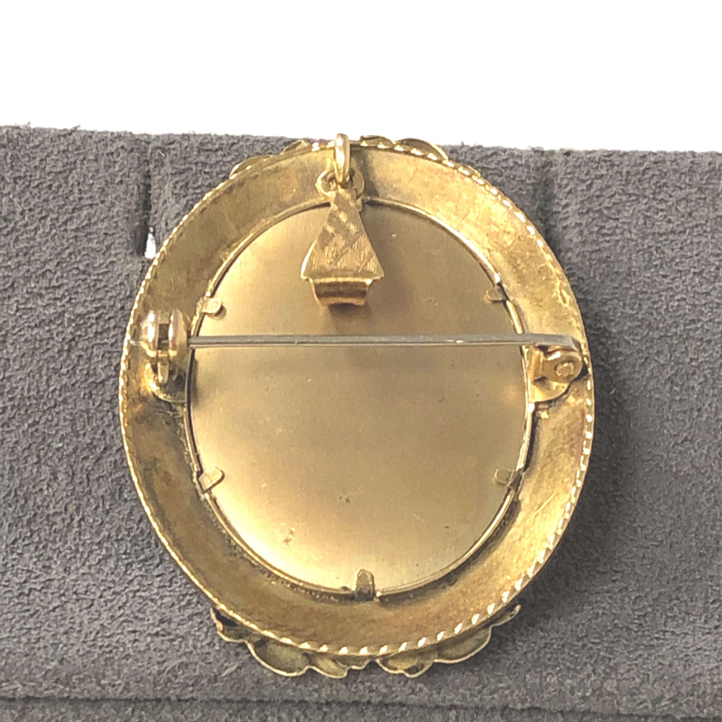 18 Karat Gold Handgemaltes Portrait Miniature (Viktorianisch)