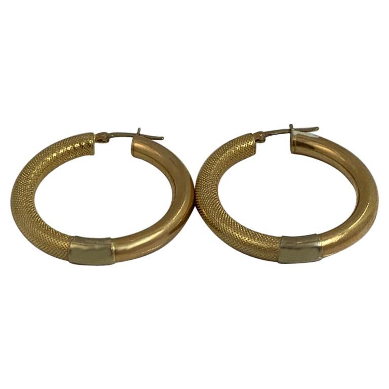 14 Karat Gold Hoop Earring, 7.8 Grams For Sale