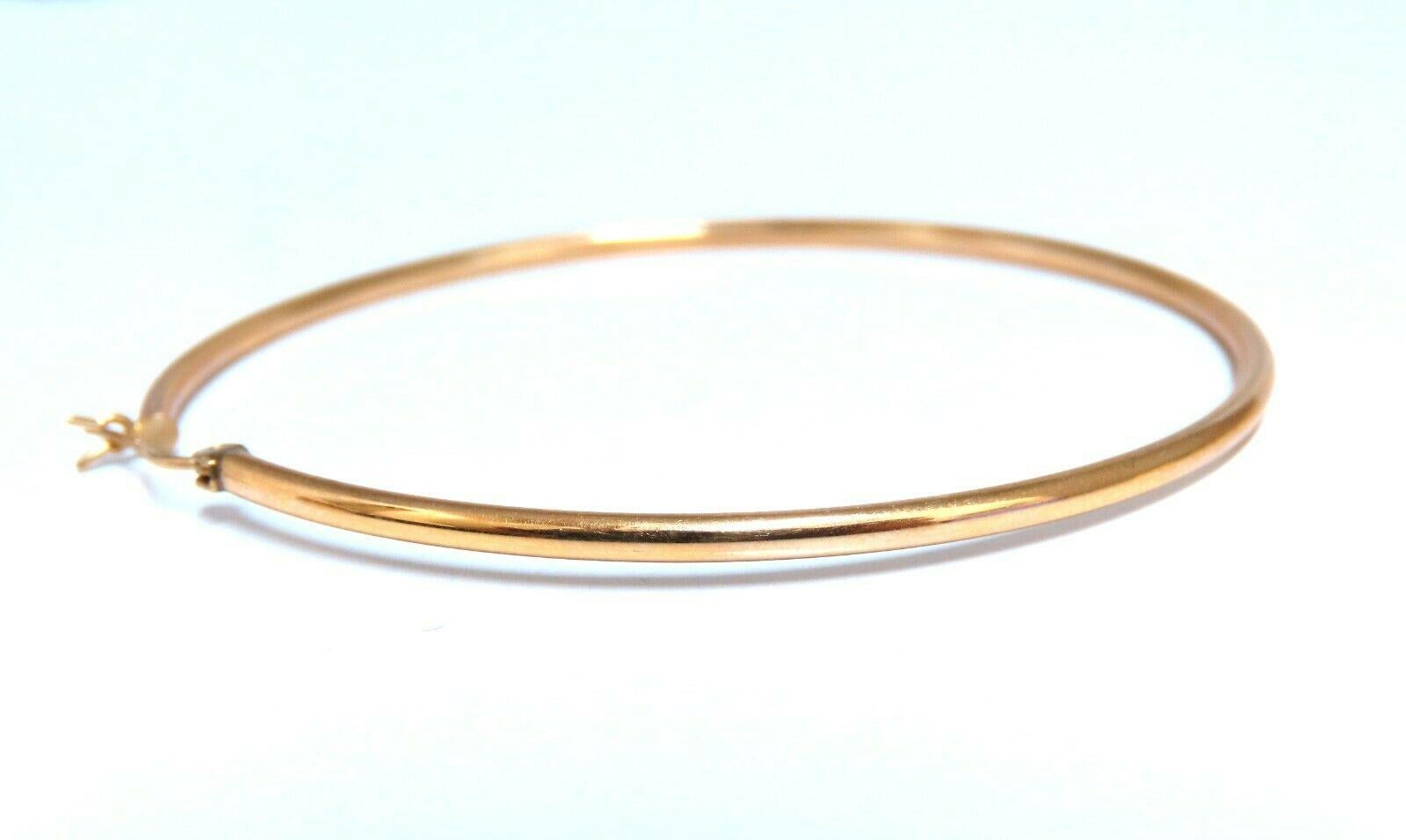 Women's or Men's 14Kt Gold Hoop Earrings 2.3 inch