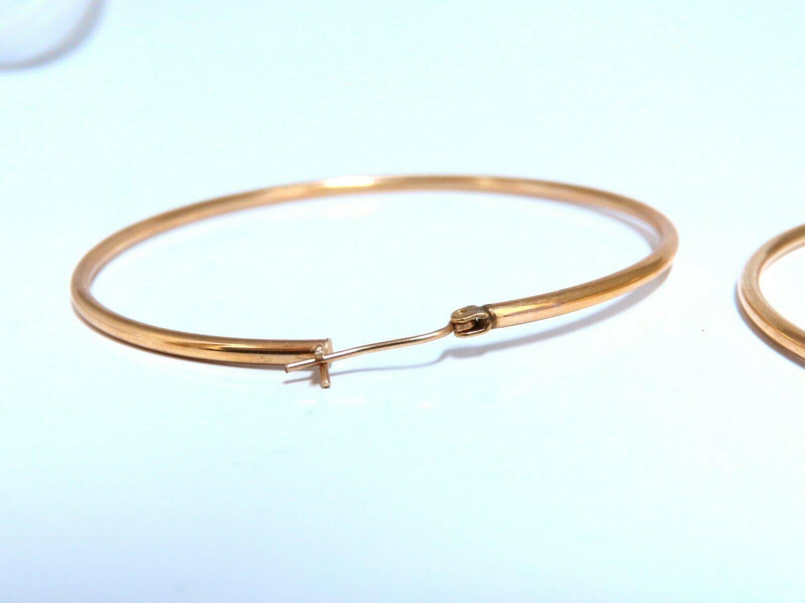 14Kt Gold Hoop Earrings 2.3 inch 1