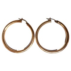 14Kt Gold Hoop Earrings Tubular Plain