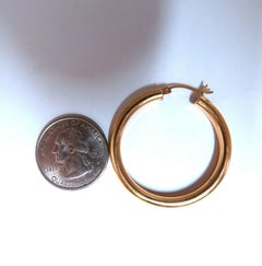 14Kt Gold Hoop Earrings Tubular Plain*