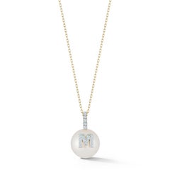14 Karat Gold Initial Pearl Necklace