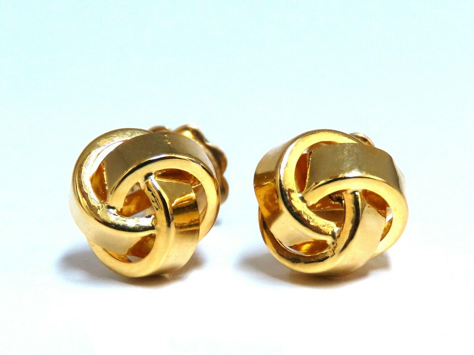 14kt Gold Interwined Braided Earrings In New Condition For Sale In New York, NY