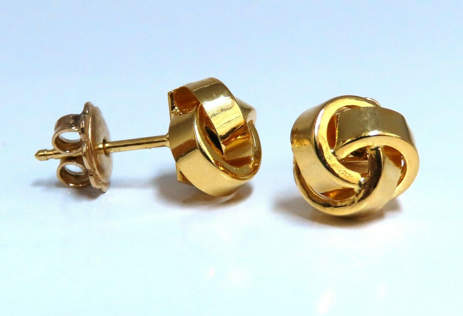 Women's or Men's 14kt Gold Interwined Braided Earrings For Sale