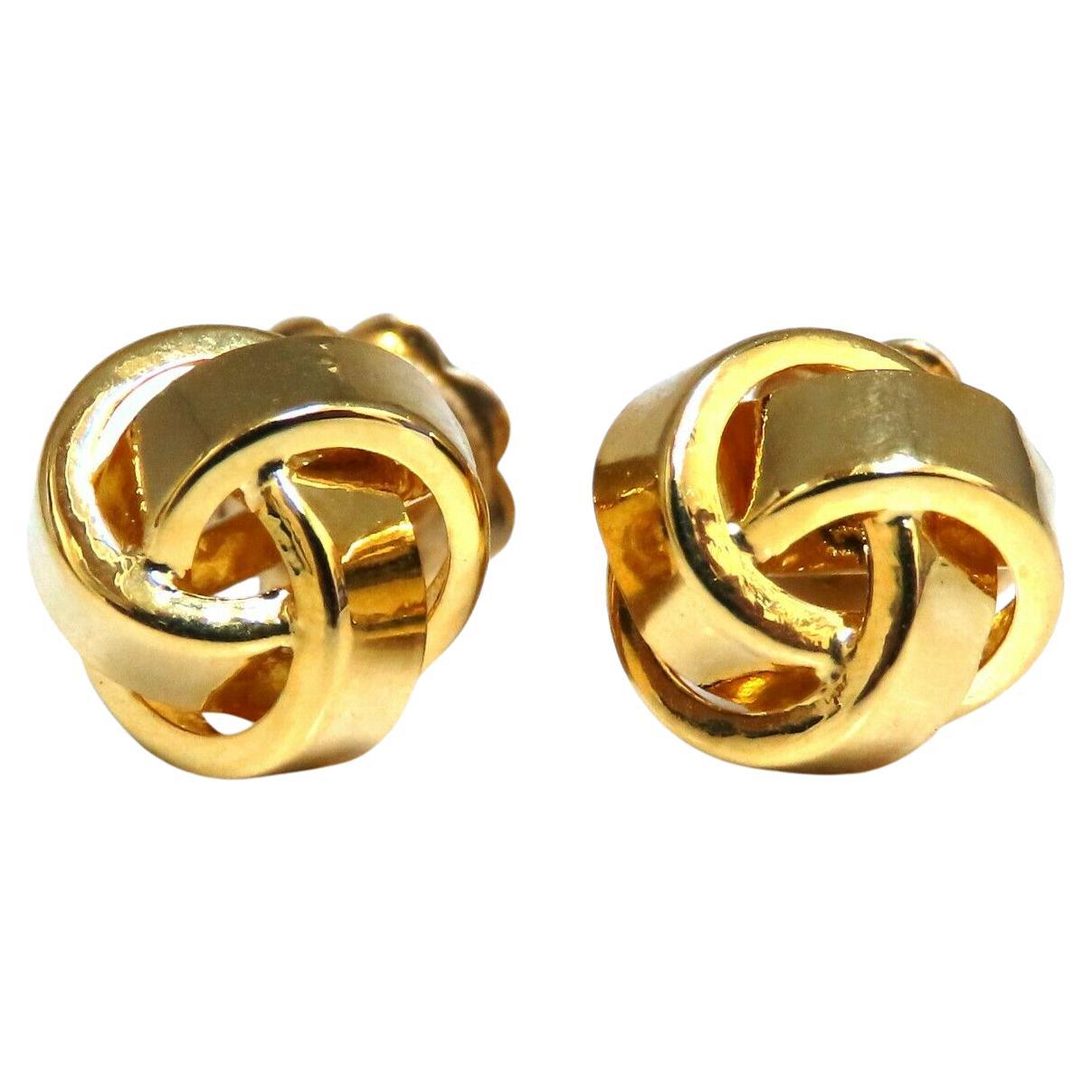Boucles d'oreilles tressées entrelacées en or 14 carats en vente