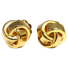 Ineinander verschlungene geflochtene Ohrringe aus 18-karätigem Gold