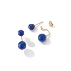 14kt Gold Lapis Ear Jacket Earrings
