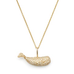 14kt Gold Moby in the Middle in with 1.2 ct Pavé Diamonds with Cable Chain