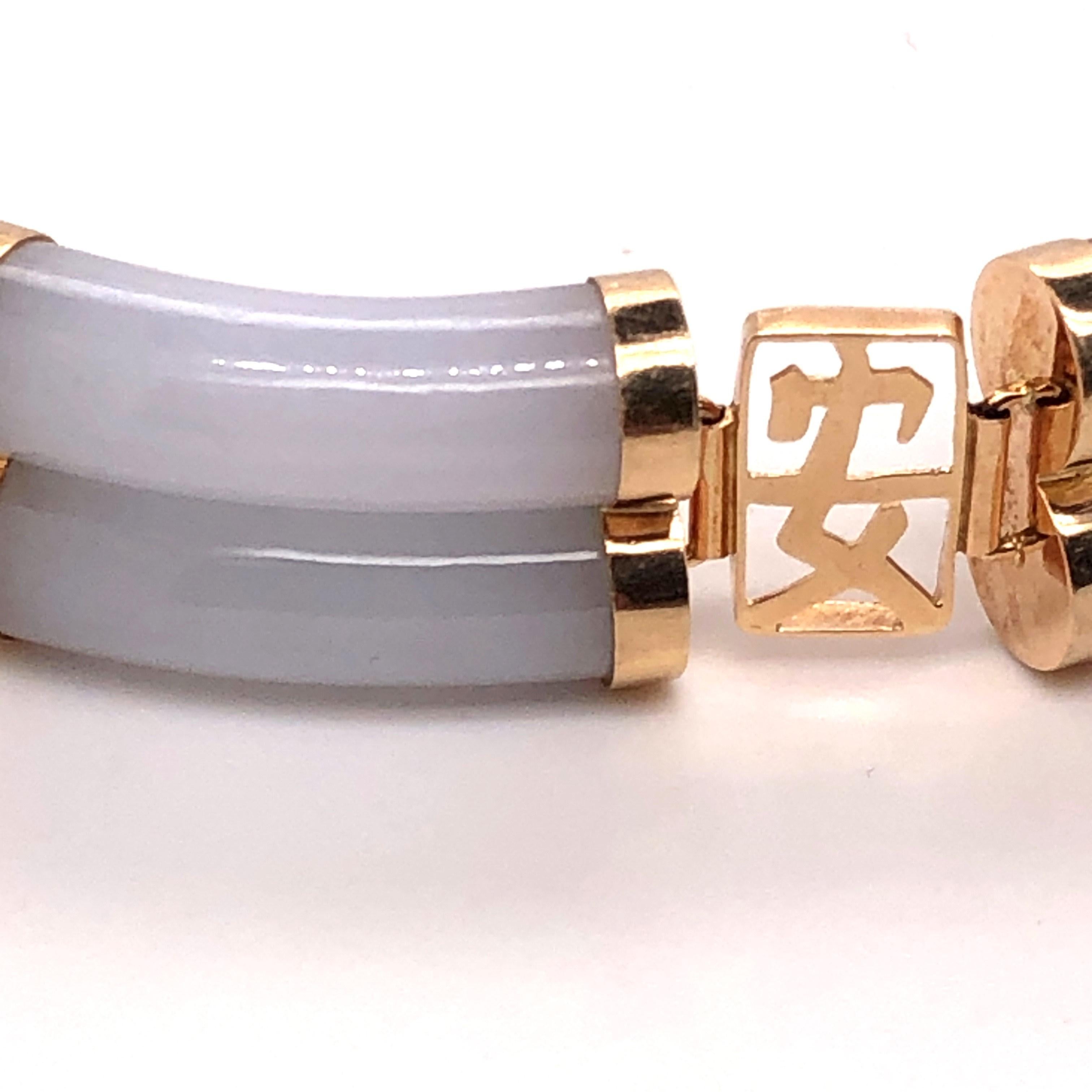 Cabochon 14kt Gold Multi-Colored Jade Good Luck Bracelet