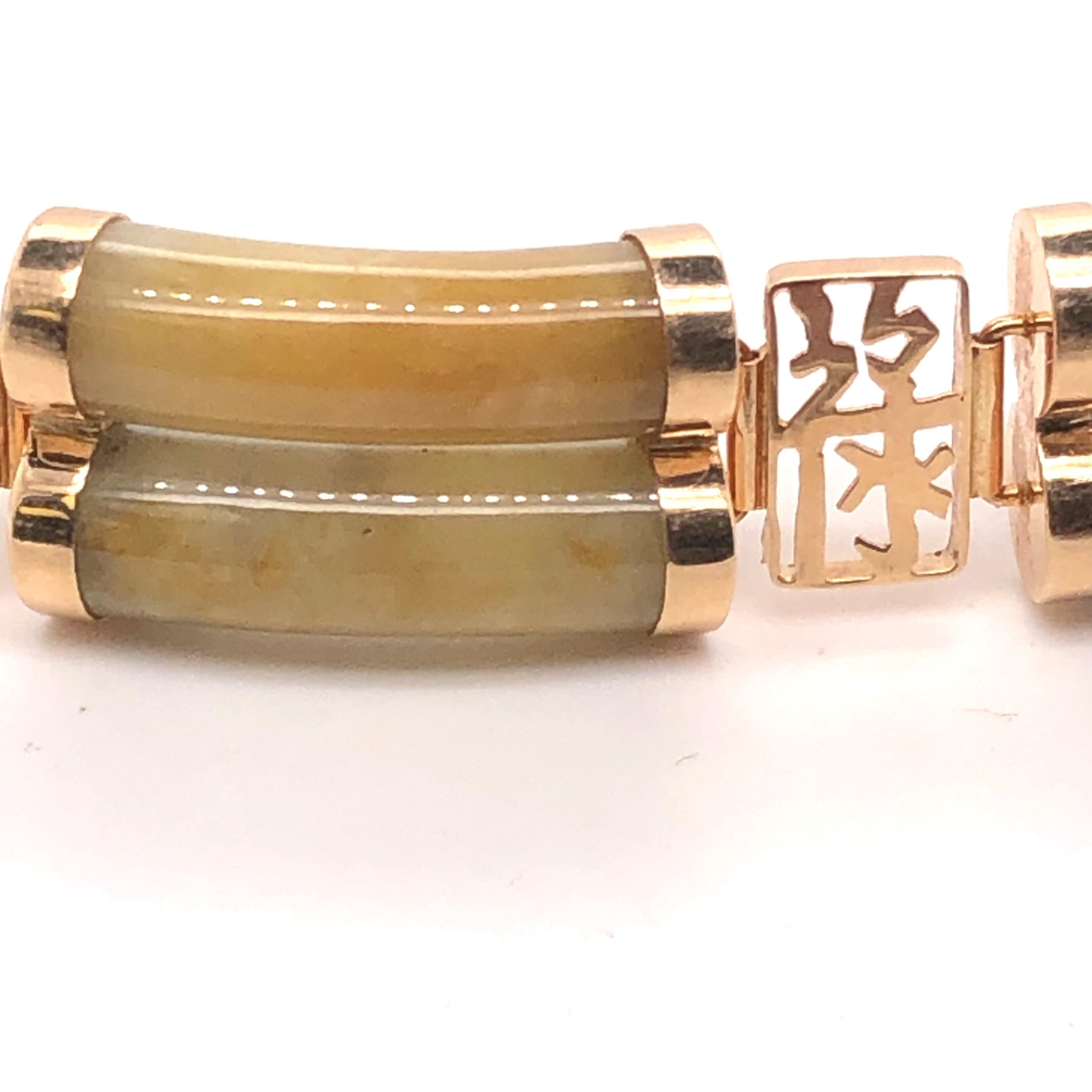 14kt Gold Multi-Colored Jade Good Luck Bracelet 1