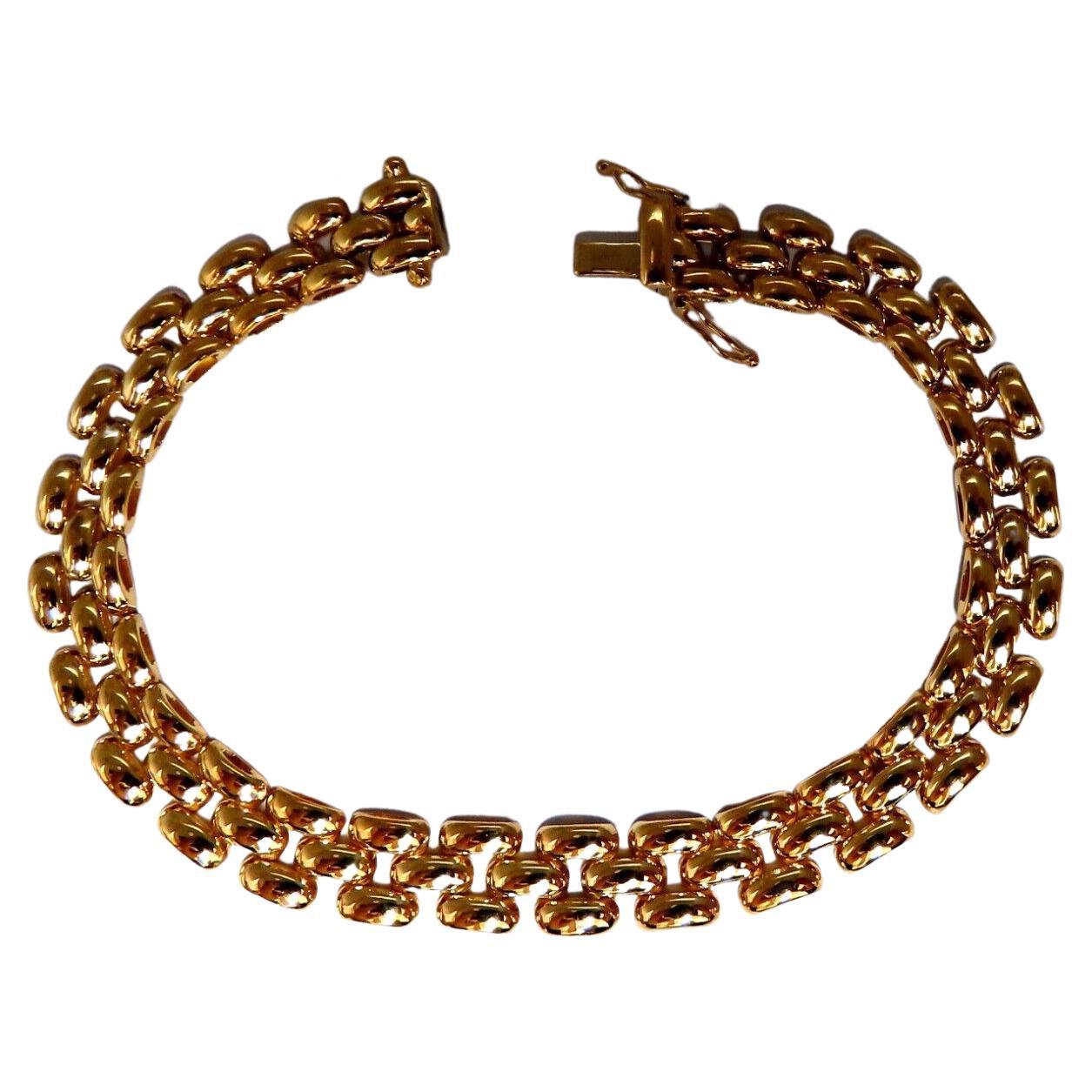 14kt Gold Panther Form Wide Link Gold Bracelet 10 Grams For Sale