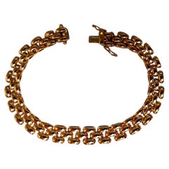 14kt Gold Panther Form Wide Link Gold Bracelet 10 Grams