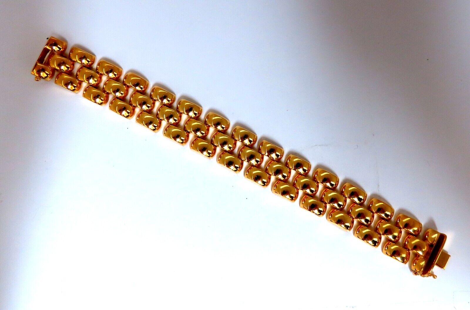 14kt Gold Panther Form Wide Link Gold Bracelet 37.8 GramS For Sale 2
