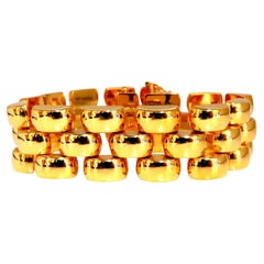 14kt Gold Panther Form Wide Link Gold Bracelet 37.8 GramS