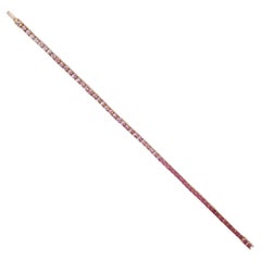 14kt Gold Princess Cut Ombre Pink Sapphire Tennis Bracelet Fine Jewelry