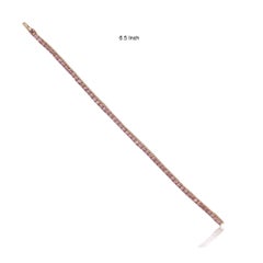 14kt Gold Princess Cut Pink Sapphire Tennis Bracelet Fine Jewelry Box Lock