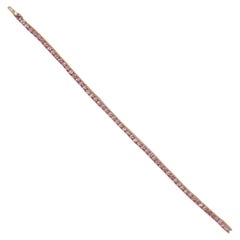 14kt Gold Princess Cut Pink Sapphire Tennis Bracelet Fine Jewelry Box Lock