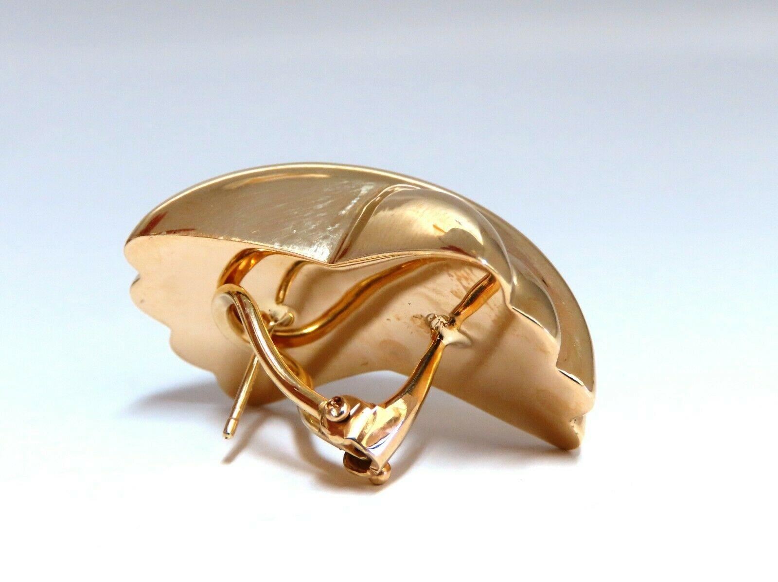 14 Karat Gold Raised X Clip-Ohrringe länglich im Zustand „Neu“ im Angebot in New York, NY