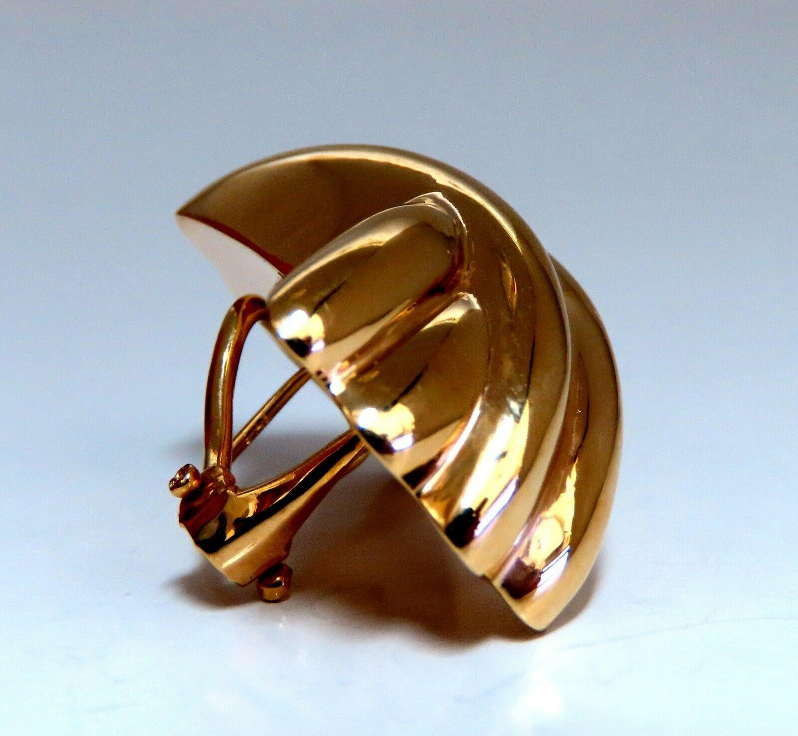 14 Karat Gold Raised X Clip-Ohrringe länglich für Damen oder Herren im Angebot