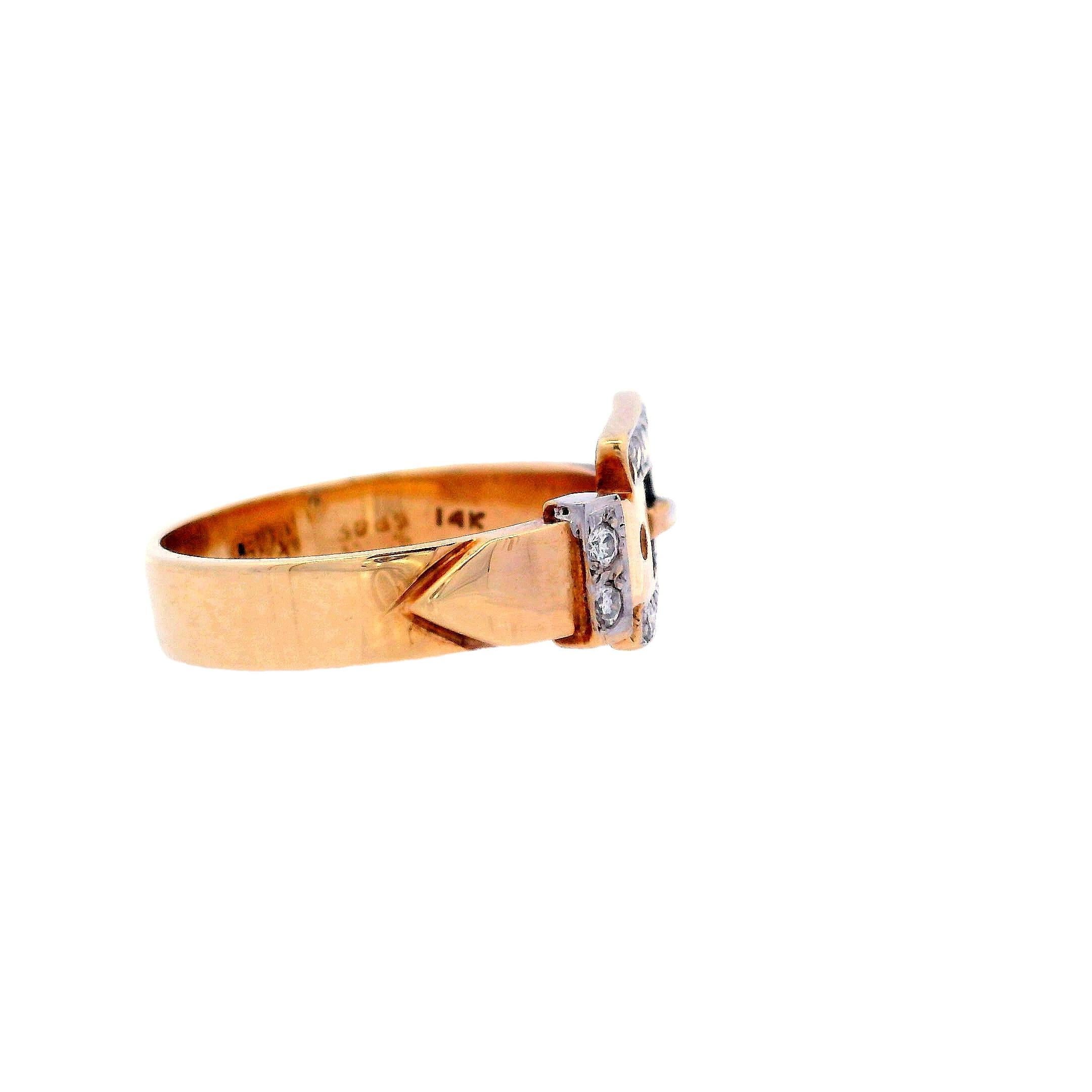 14kt Gold Ring Belt with Diamonds In Good Condition For Sale In Aventura, FL