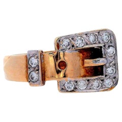 14kt Gold Ring Belt with Diamonds