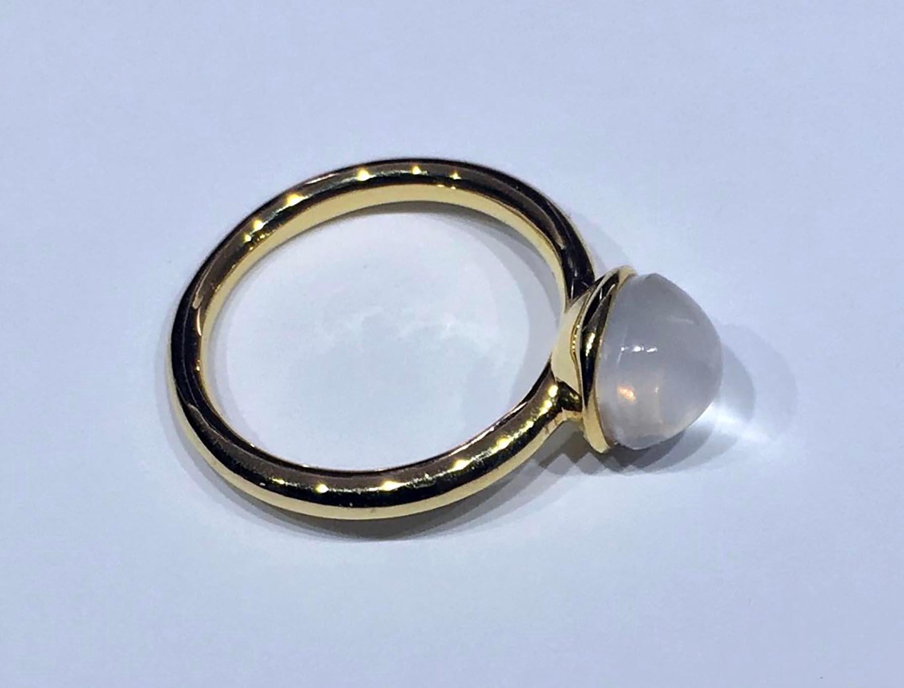 Kary Adam Designed, Burmese Moonstone Ring set in 14kt Gold 1