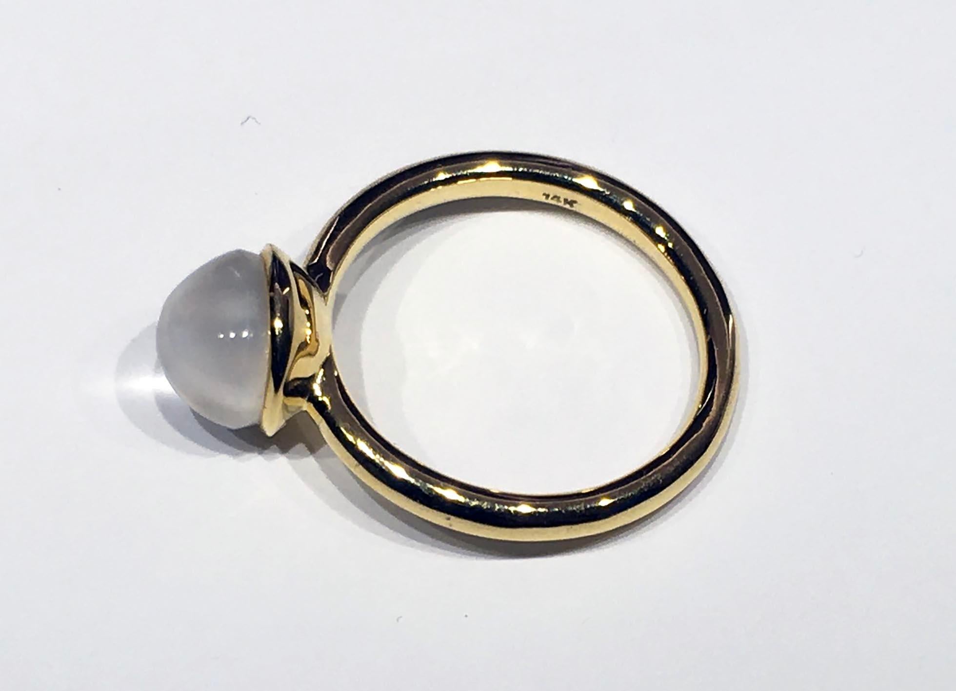 Kary Adam Designed, Burmese Moonstone Ring set in 14kt Gold 4