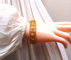 14kt Gold Rope & Tassel Vintage Hand Intricate Bracelet