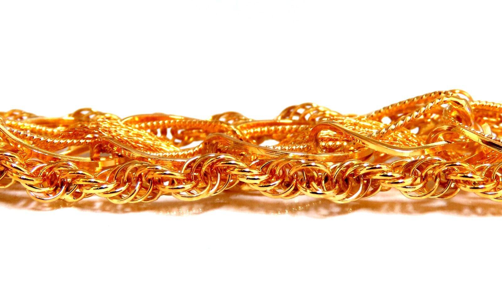 14kt Gold Rope & Tassel Vintage Hand Intricate Bracelet In New Condition For Sale In New York, NY