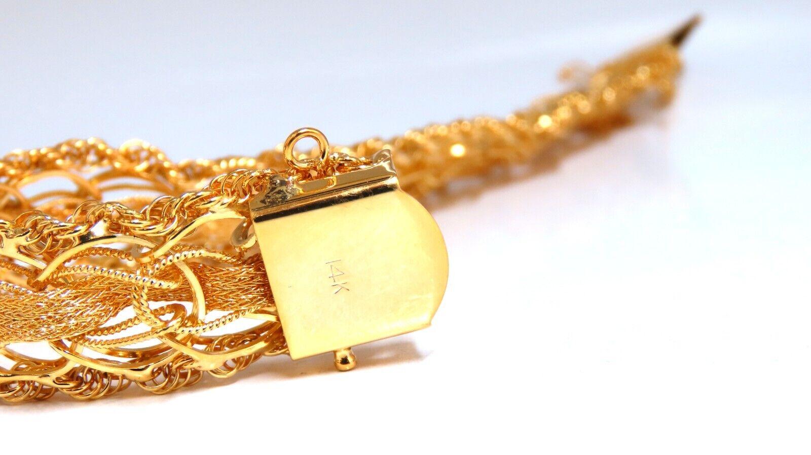 14kt Gold Rope & Tassel Vintage Hand Intricate Bracelet For Sale 3