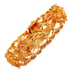 14kt Gold Rope & Tassel Vintage Hand Intricate Bracelet*